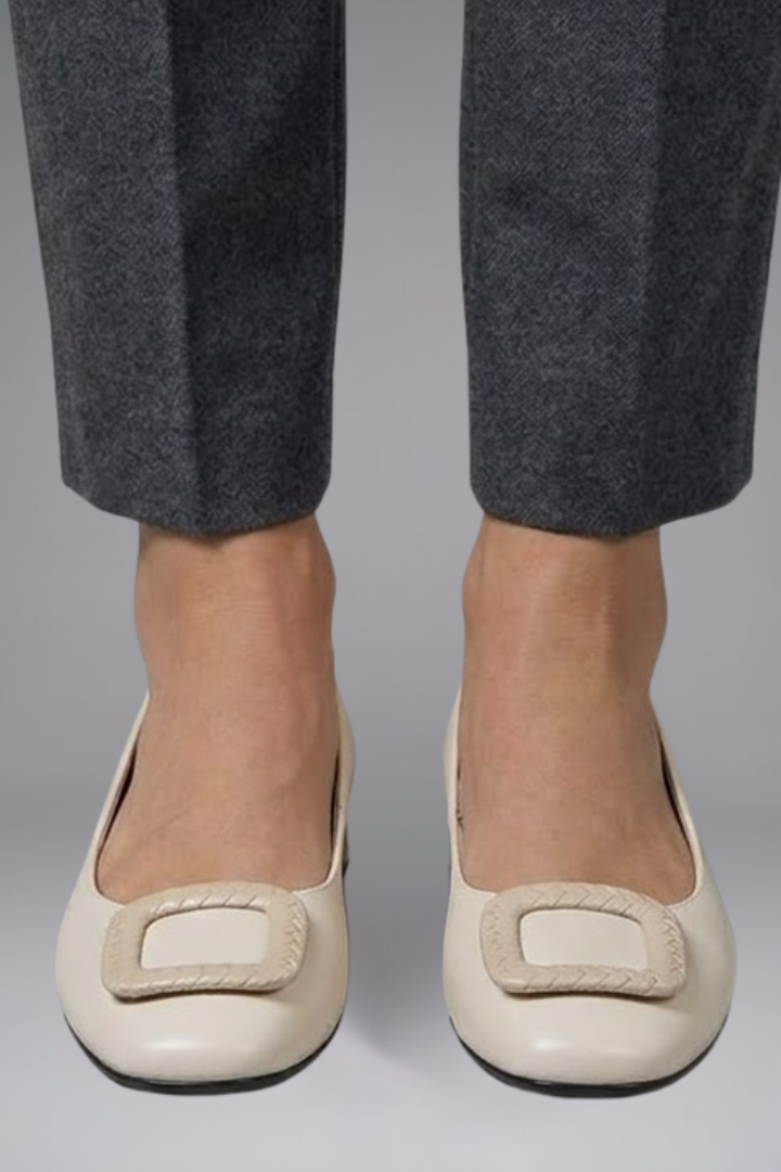 Stella | Leather-Look Cushioned Ballerina Flats