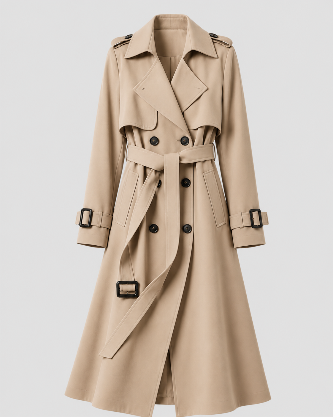 Ximena | Long Belted Trench Coat