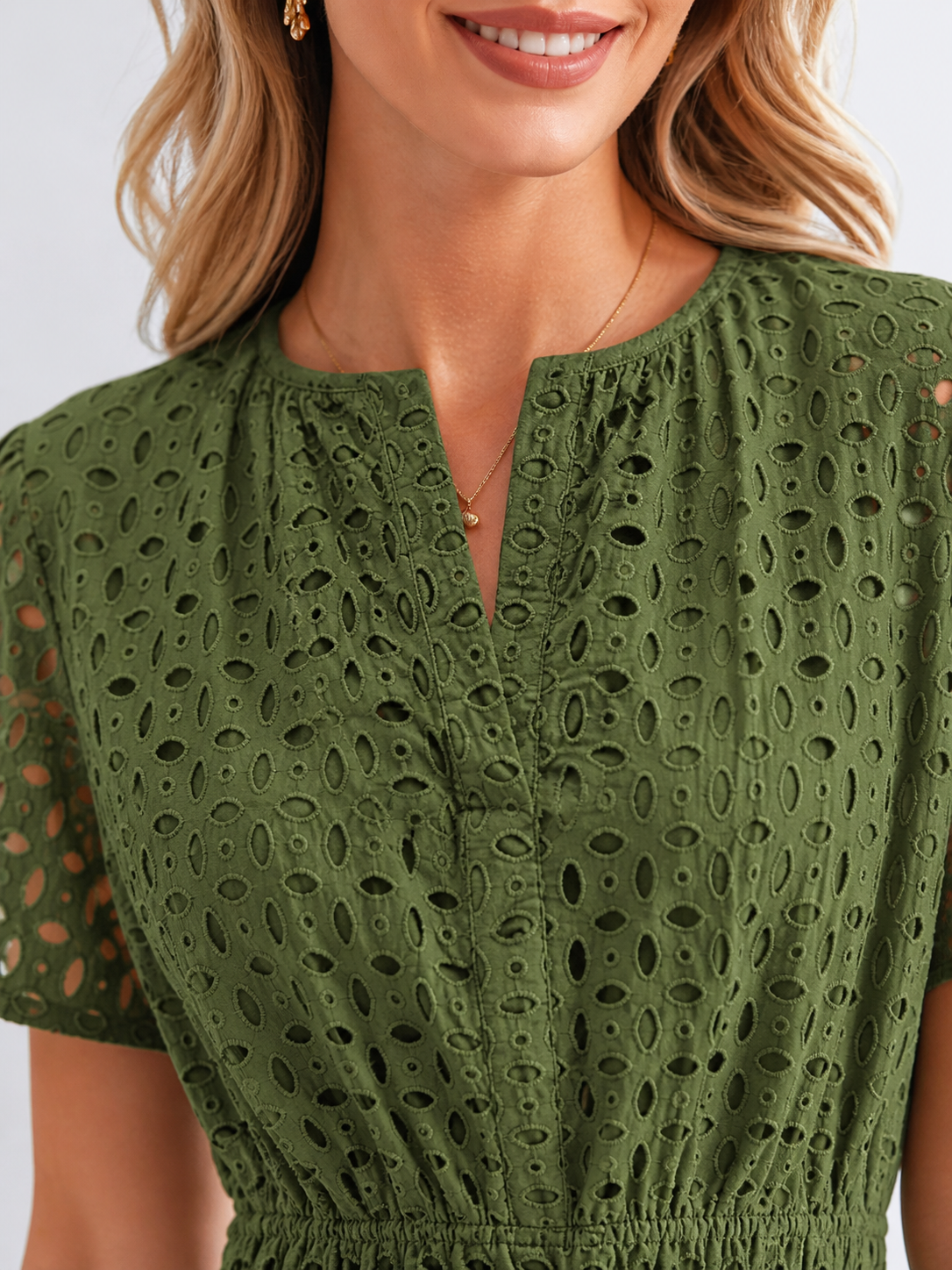 Reva | Eyelet A-Line Midi Dress