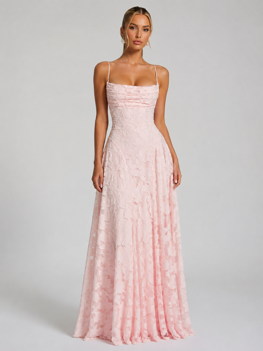 Julieta | Floral Embroidered Strap Maxi Dress