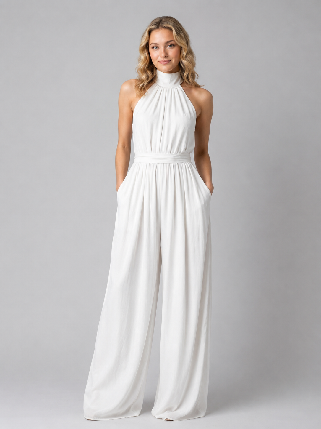Ottilie | Halter Neck Wide Leg Jumpsuit
