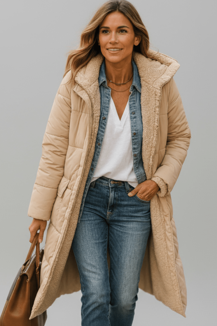 Mariana | Hooded Longline Quilted Puffer Coat