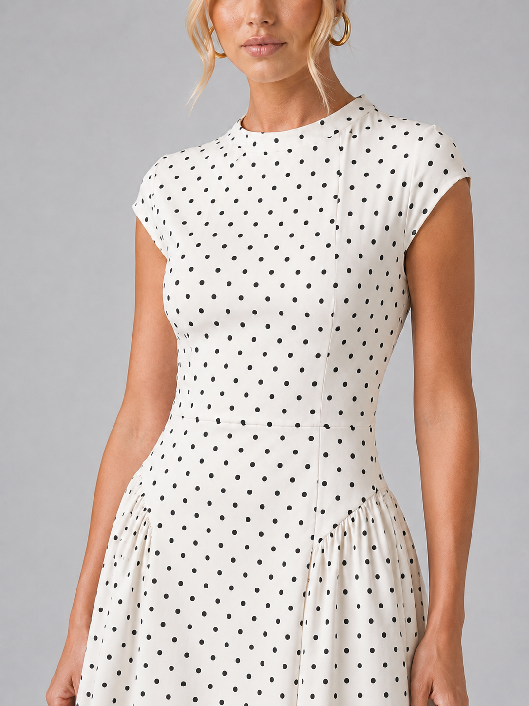 Clotilde | Polka Dot A-Line Maxi Dress