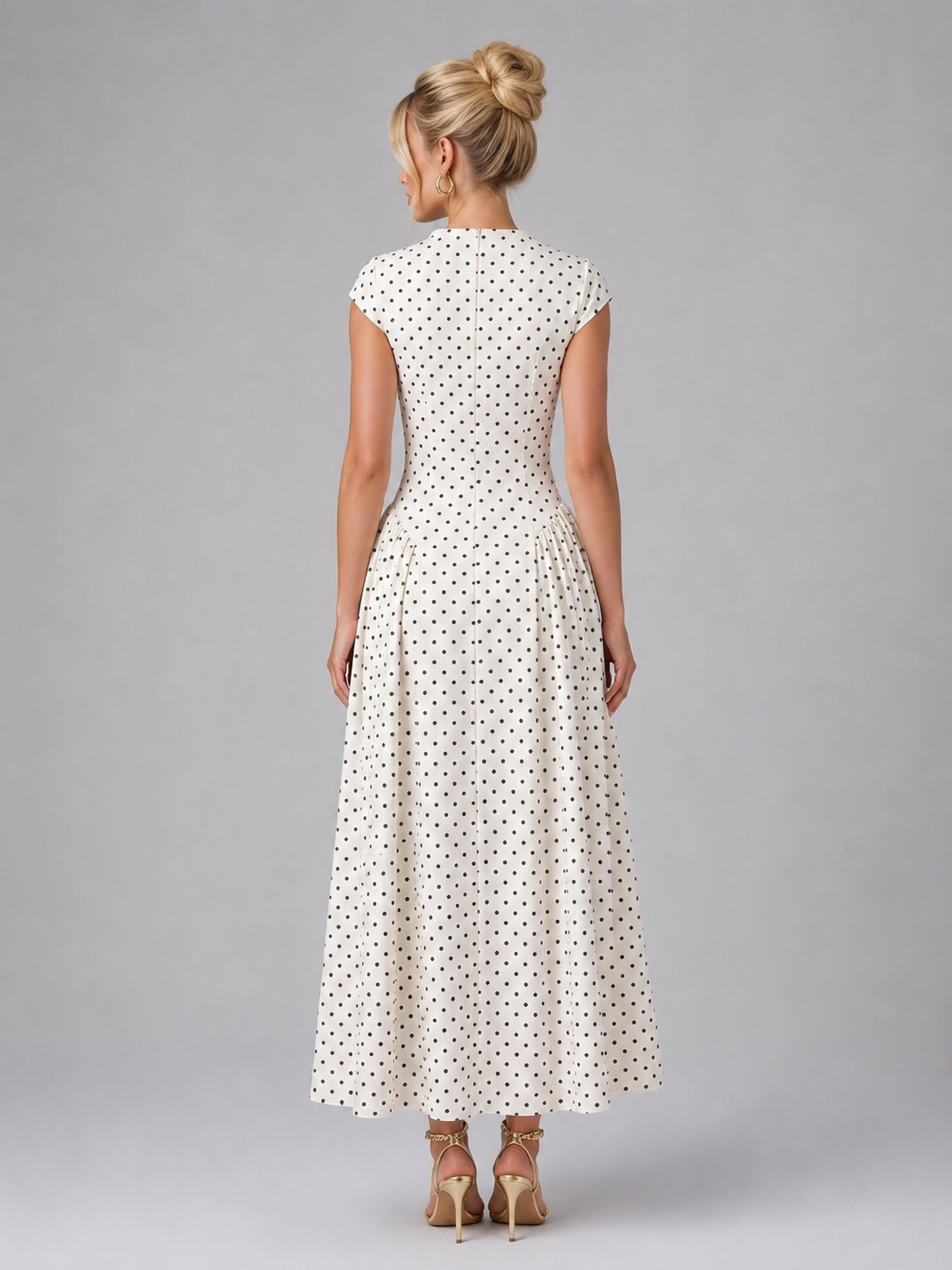 Clotilde | Polka Dot A-Line Maxi Dress