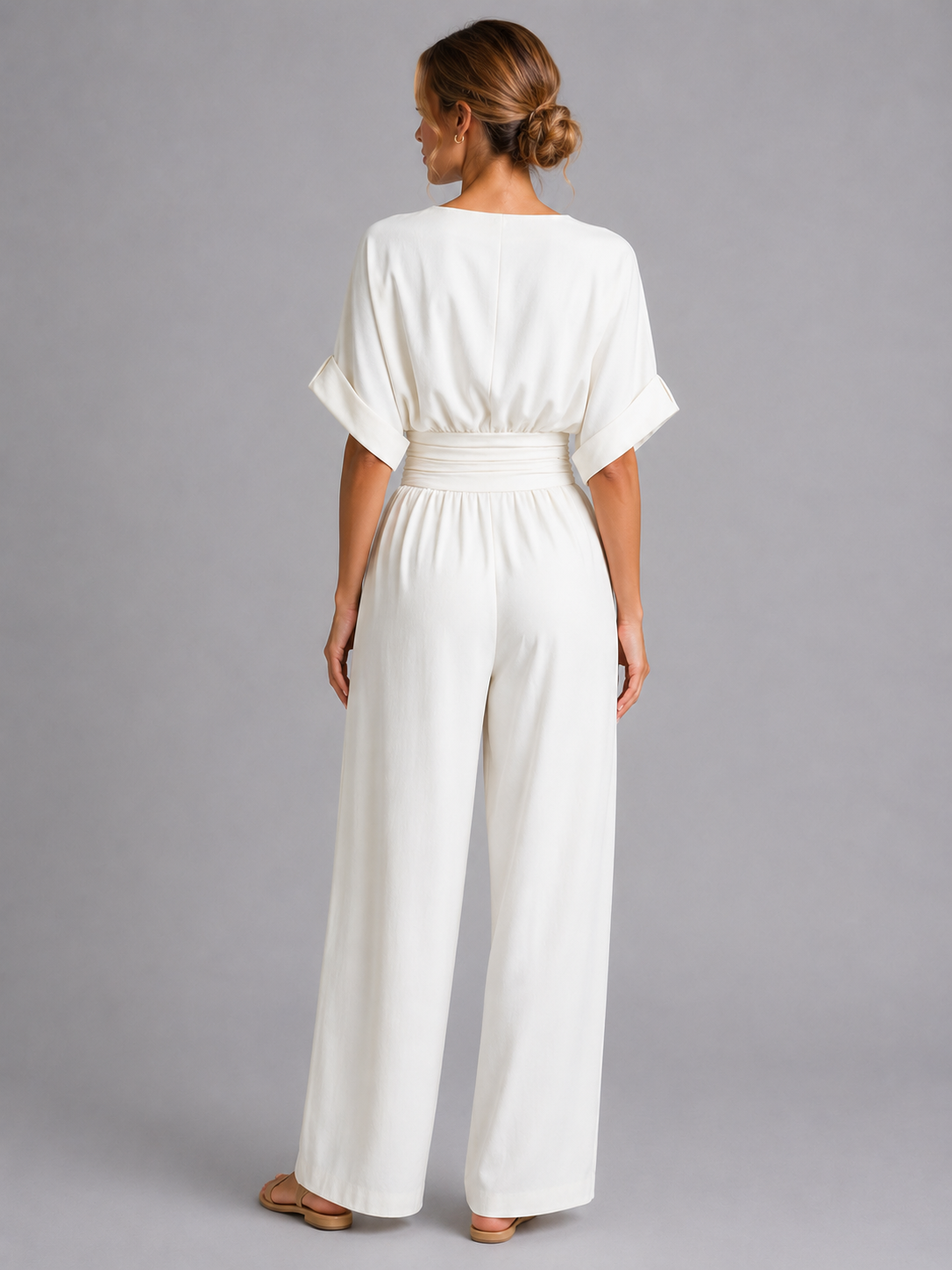 Waverly | Cinched Waist Wide-Leg Jumpsuit