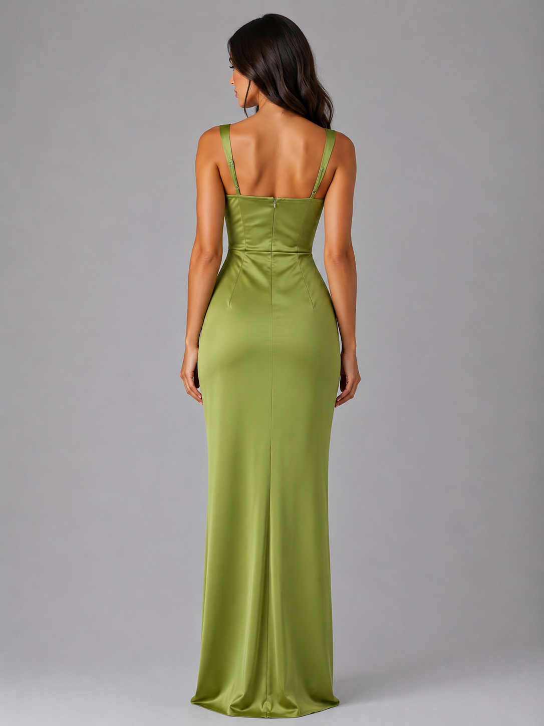 Séraphine | Ruched Waist Satin Feel Maxi Dress