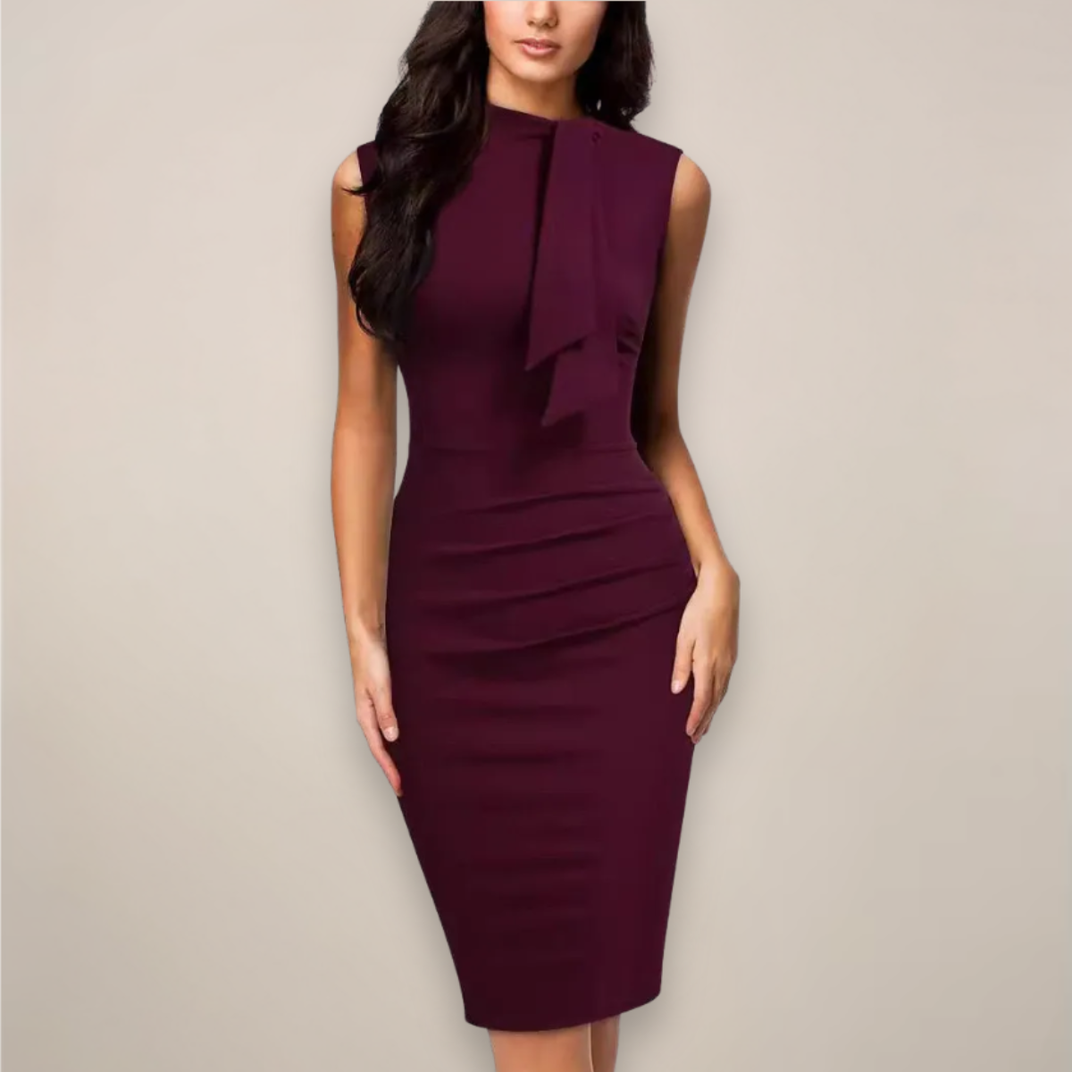 Liv | Sleeveless Sheath Cocktail Midi Dress