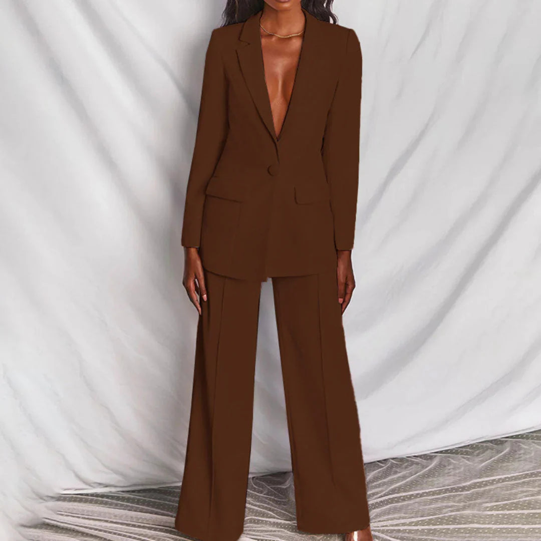 Ravelle | Longline Tailored Wide-Leg Trouser Suit
