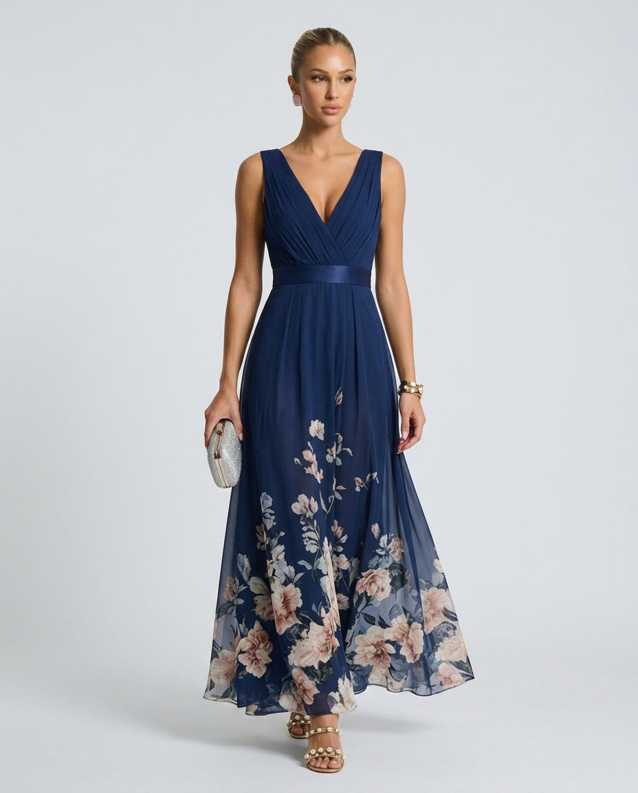 Vivienne | Floral Print Flowing Maxi Dress