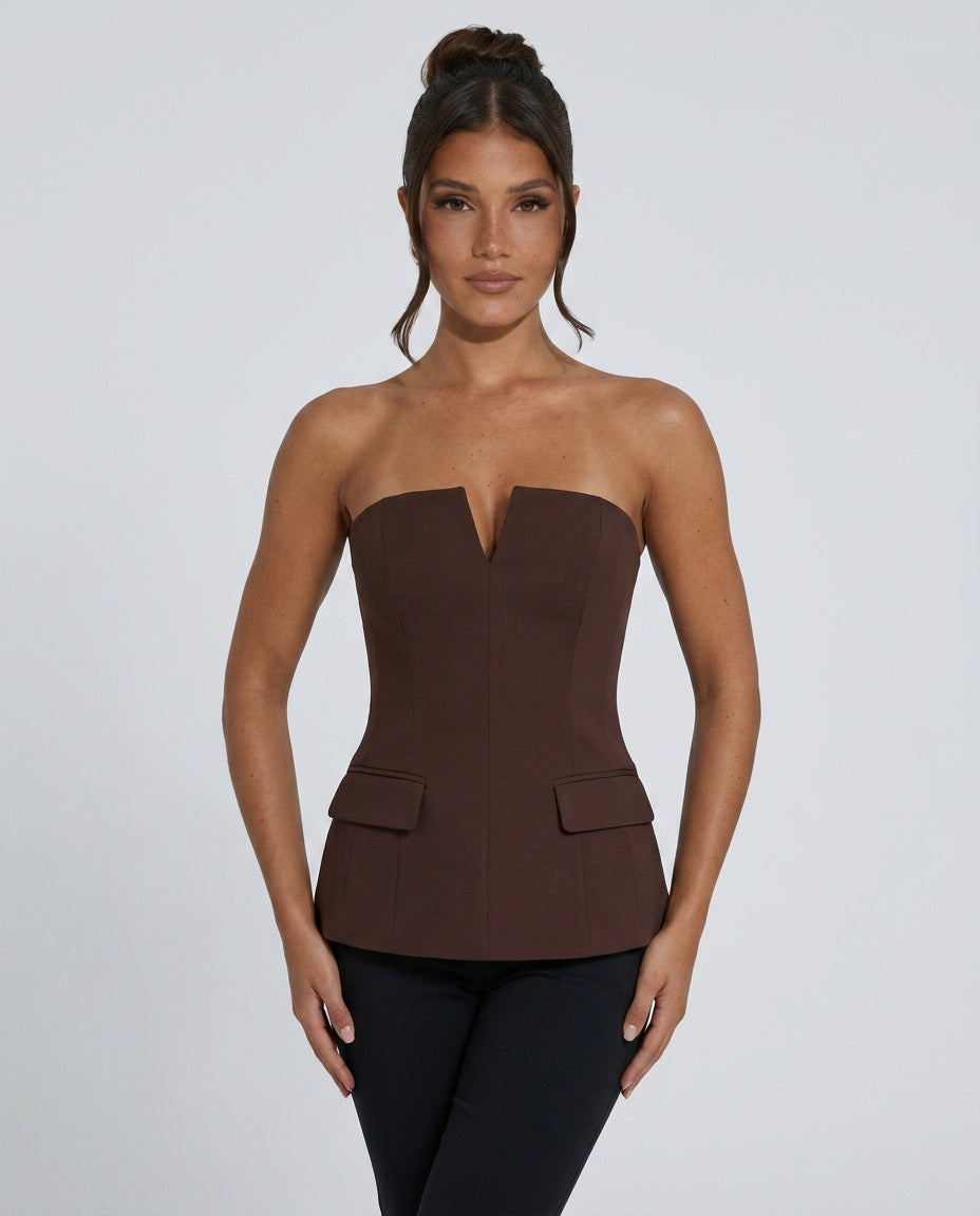 Gabriela | Structured Sleeveless Crop Top
