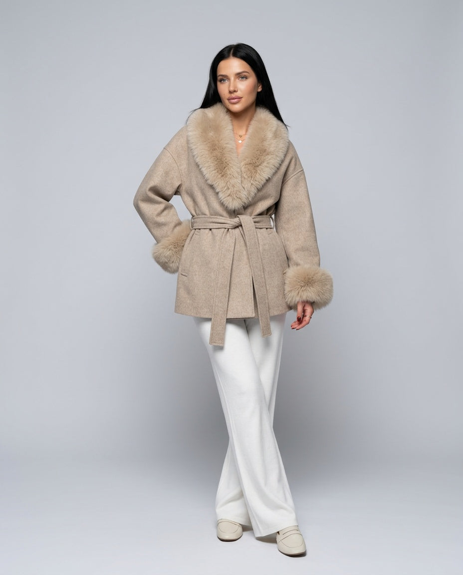 Jimena | Tailored Statement Cuff Faux Fur Coat