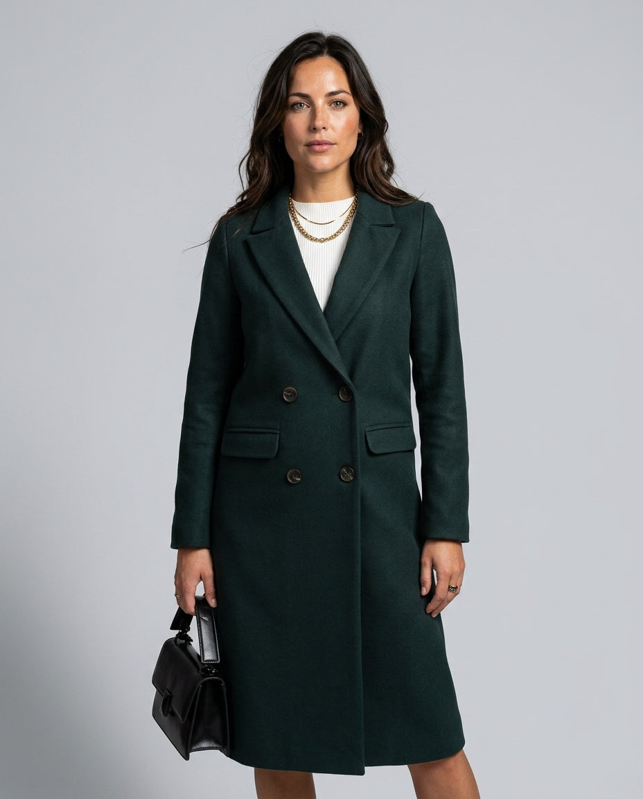 Piper | Double-Breasted Wool-Blend Long Coat