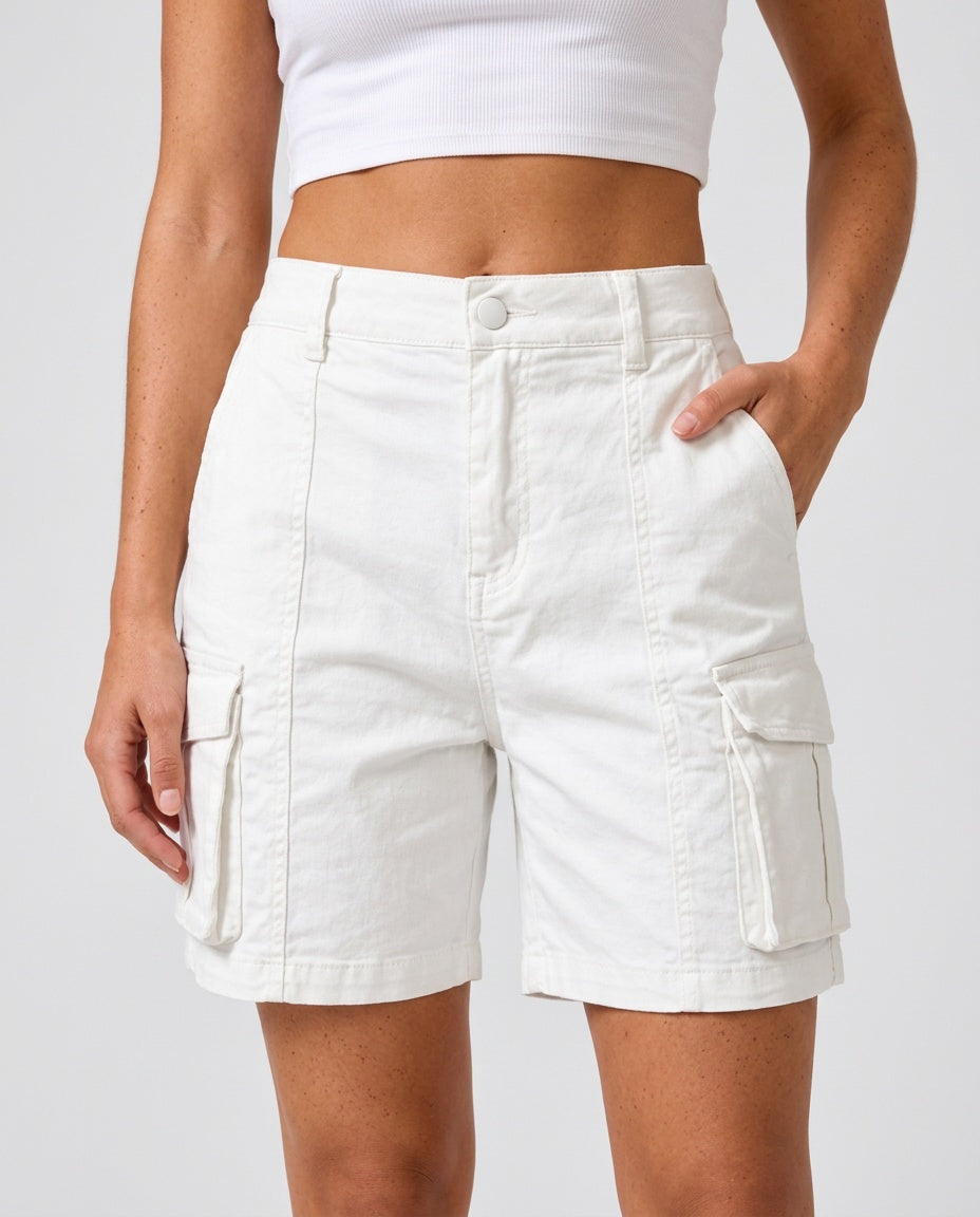 Aurelia | High Waist Bermuda Cargo Shorts