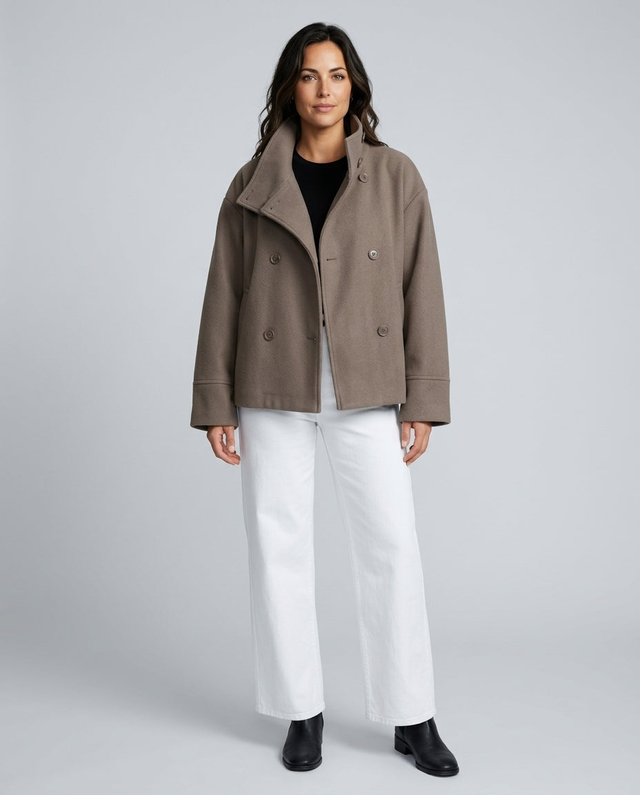 Soraya | Wool-Look Stand Collar Tailored Jacket