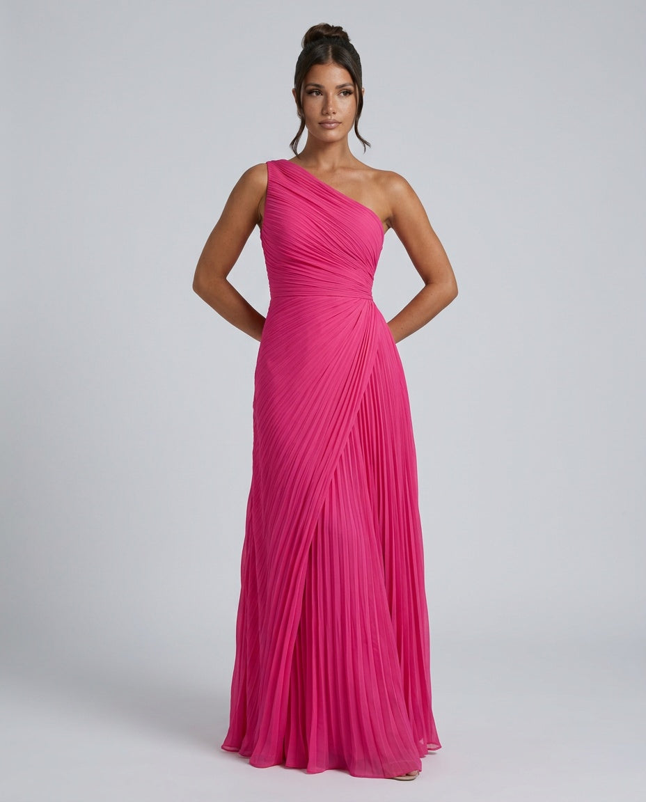 Aubrey | One-Shoulder Pleated Maxi Dress