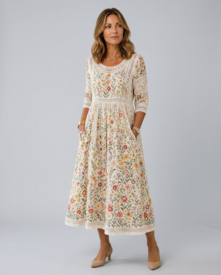 Edda | Wildflower Print Midi Dress