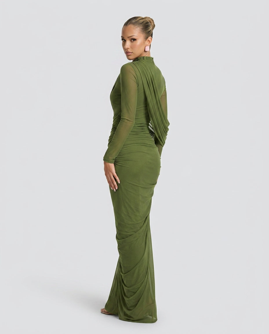 Sienna | Asymmetric Lace-Up Maxi Dress