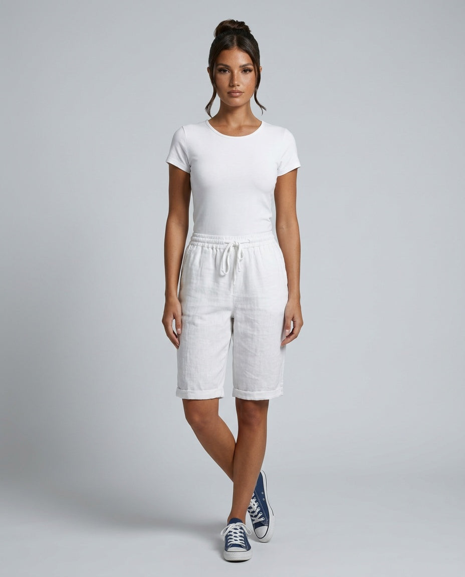 Lila | Knee-Length Drawstring Bermuda Shorts