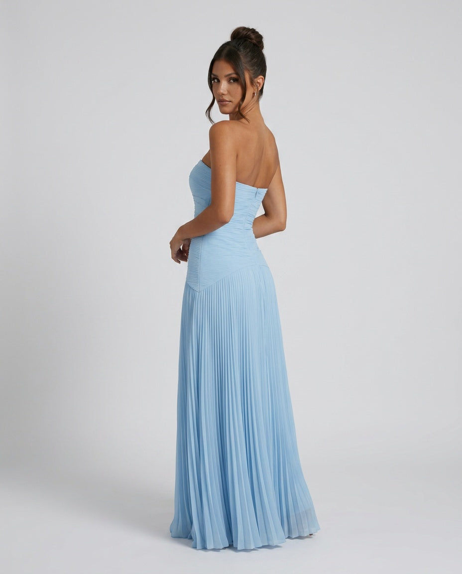 Nadia | Off-Shoulder Pleated Maxi Dress