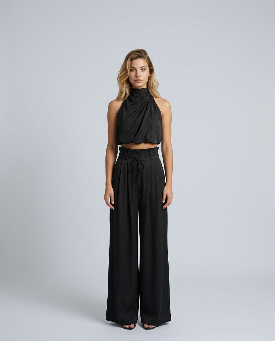 Antonella | Halter Neck & Pleated High Waist Trouser Co-ord Set