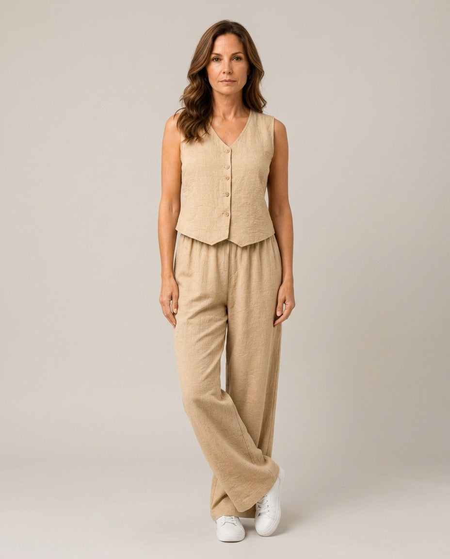 Scarlett | Lightweight Wide-Leg Two-Piece Set
