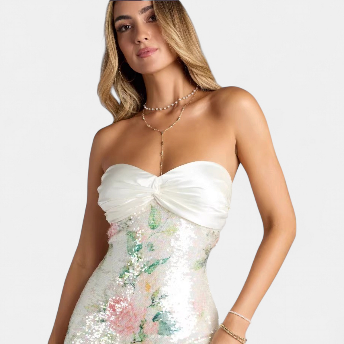 Savannah | Strapless Sweetheart Sequin Mini Dress