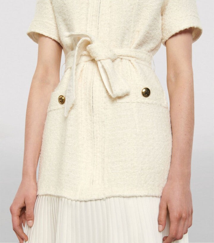 Brooke | Boucle Tweed Patch Pocket Mini Dress