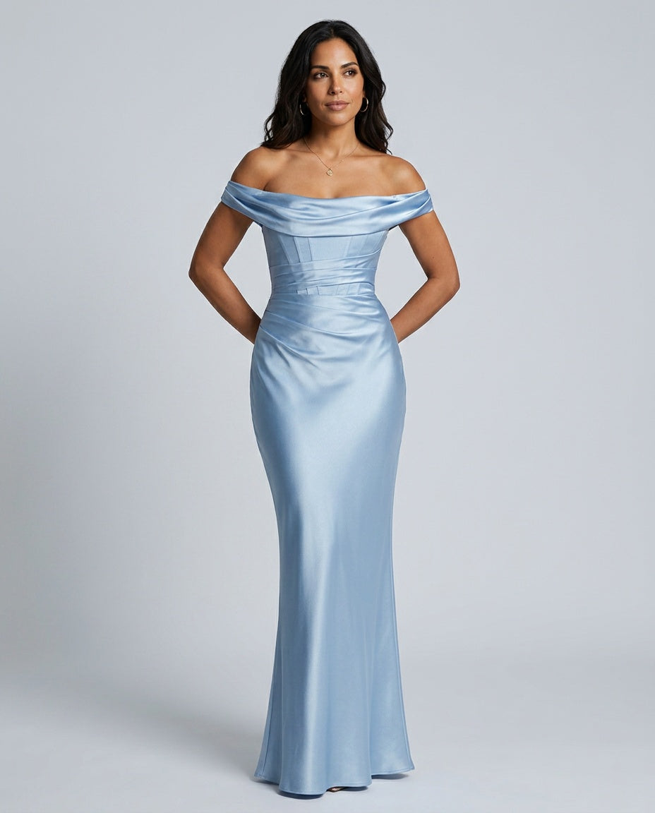 Isadora | Asymmetric Lace-Trim Strapless Maxi Dress