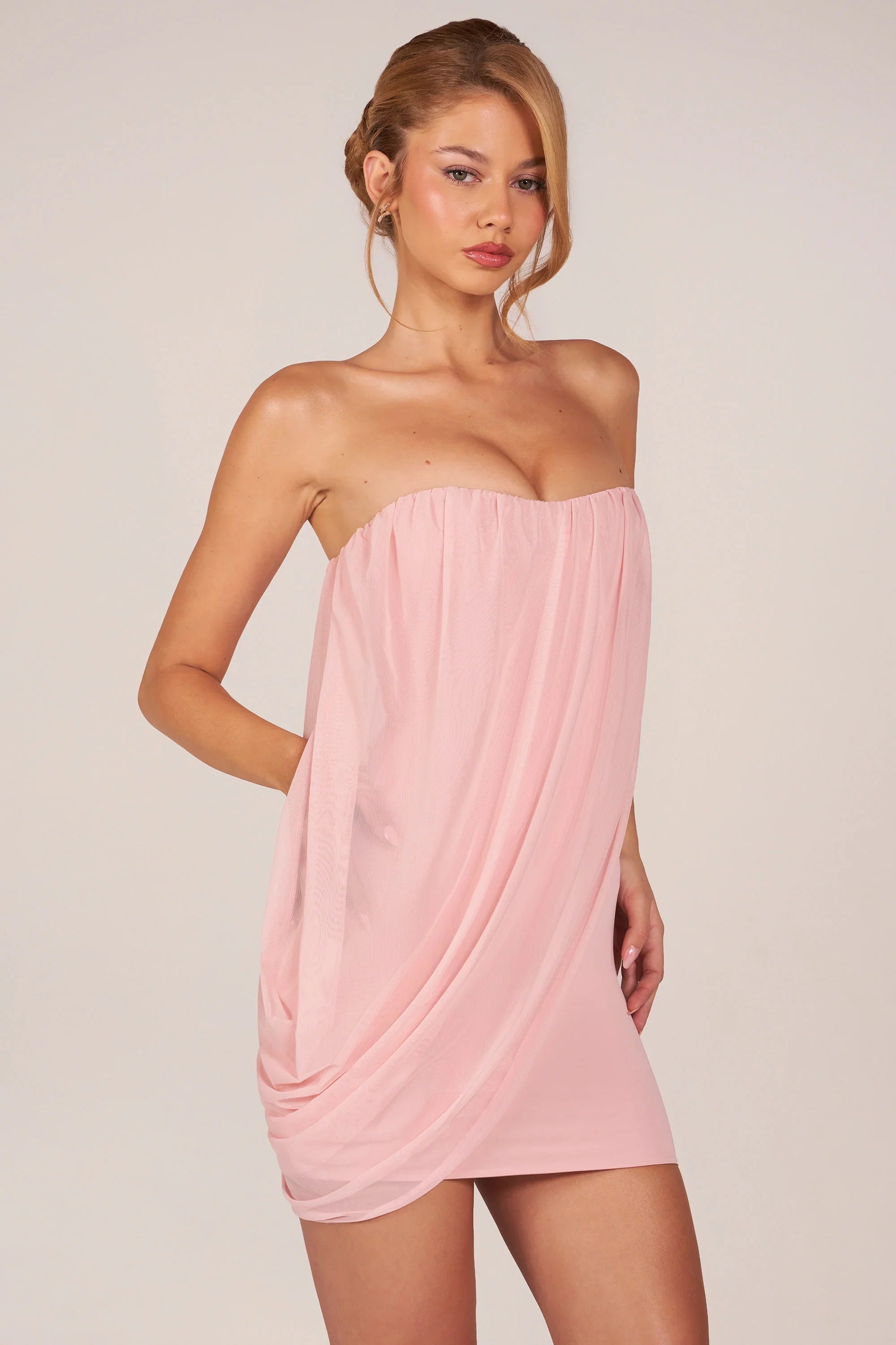 Camila | Strapless Draped Bodycon Mini Dress