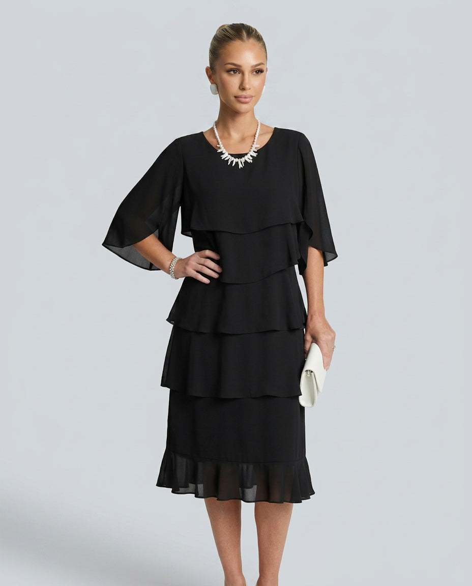 Malena | Tiered Layered Midi Dress