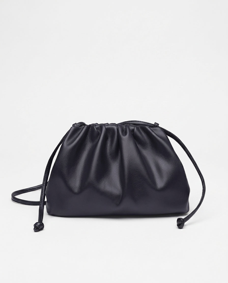 Dumpling Shaped Vegan Leather Crossbody Pouch Bag