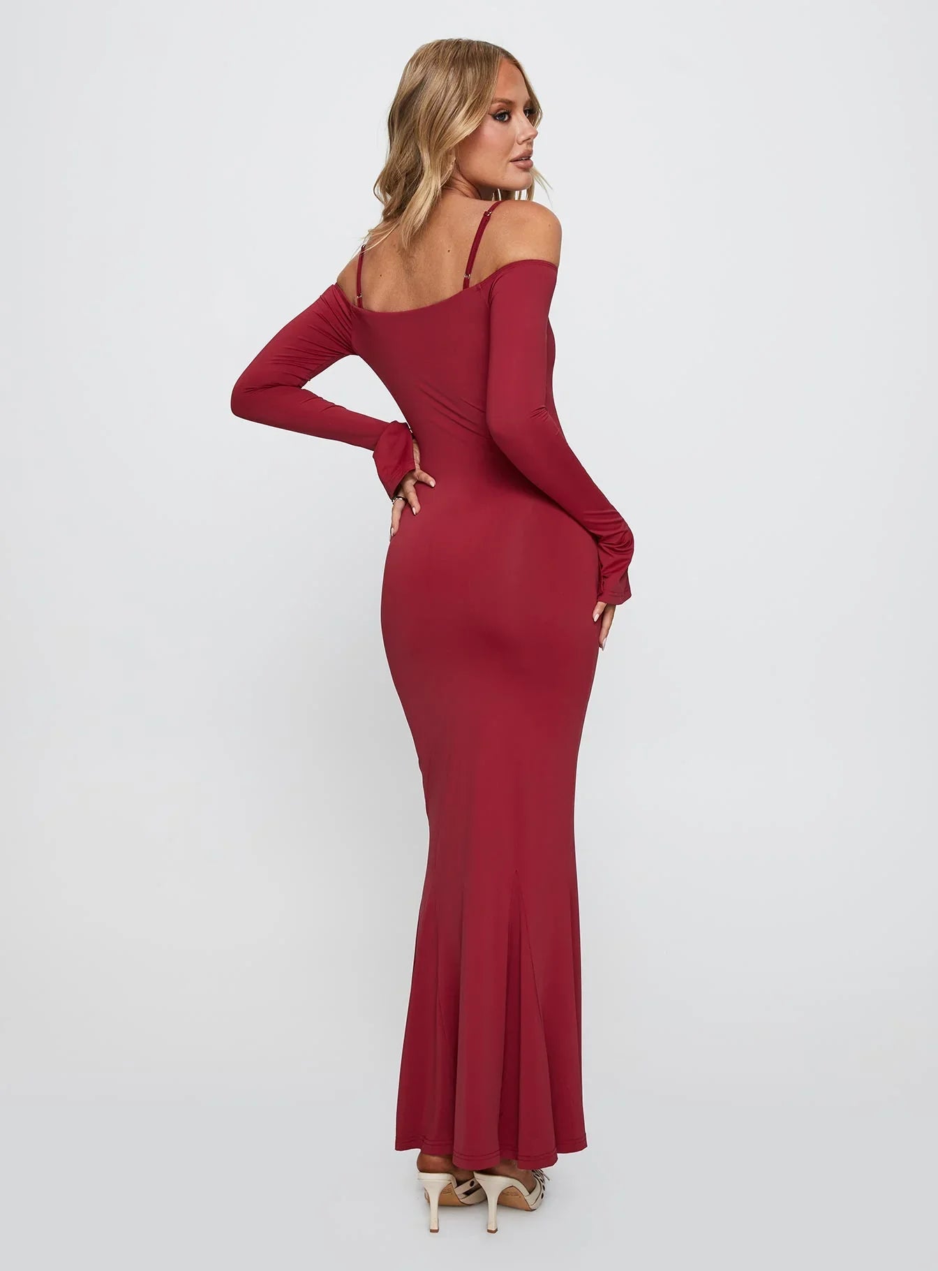 Celeste | Long Sleeve Cut-Out High Split Maxi Dress