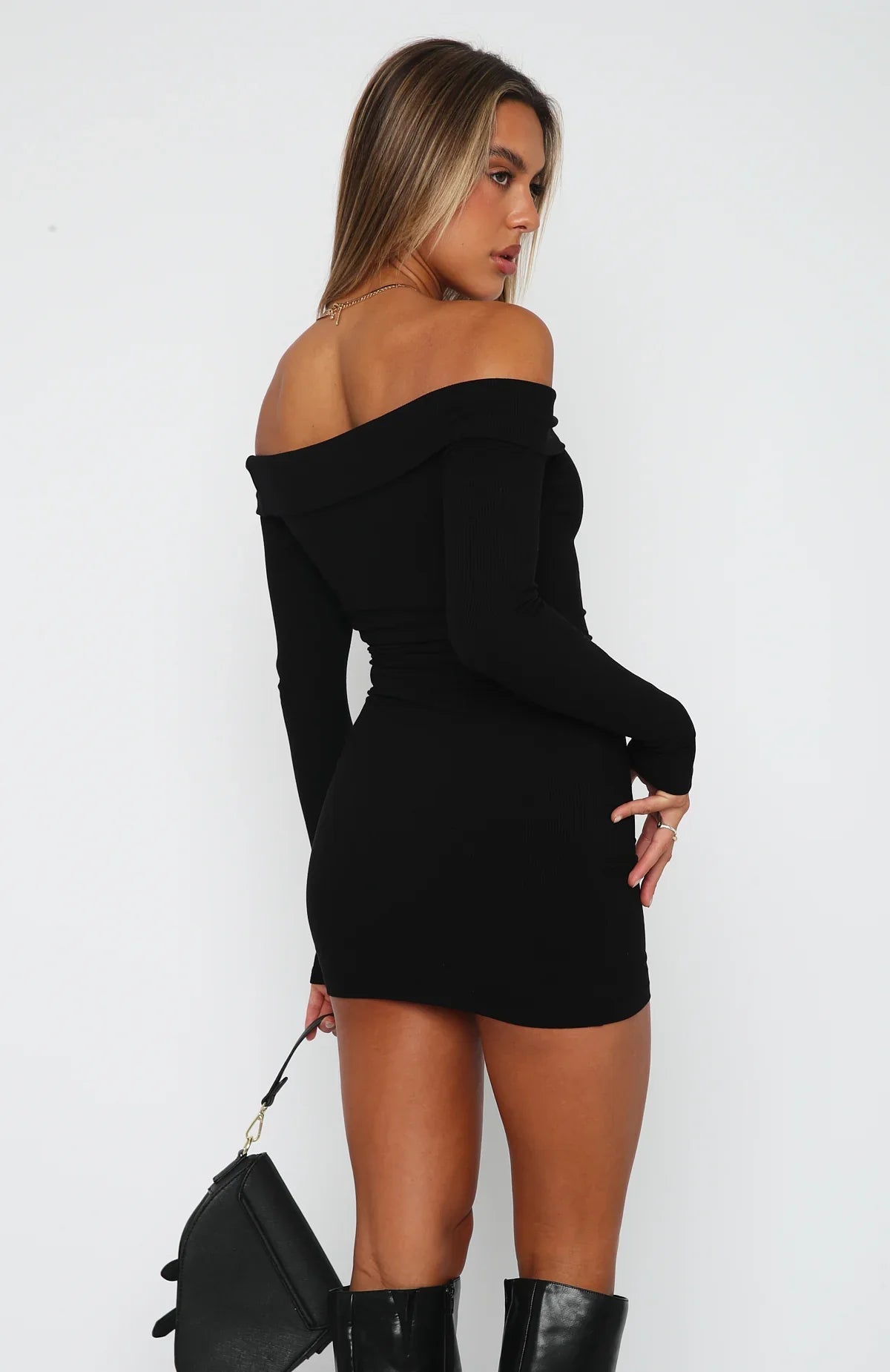 Lena | Off Shoulder Long Sleeve Mini Dress