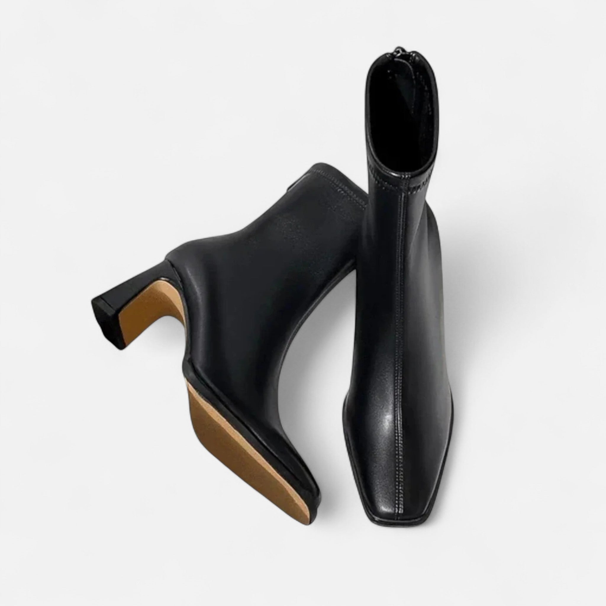Sabine | Square Toe Block Heel Ankle Boots