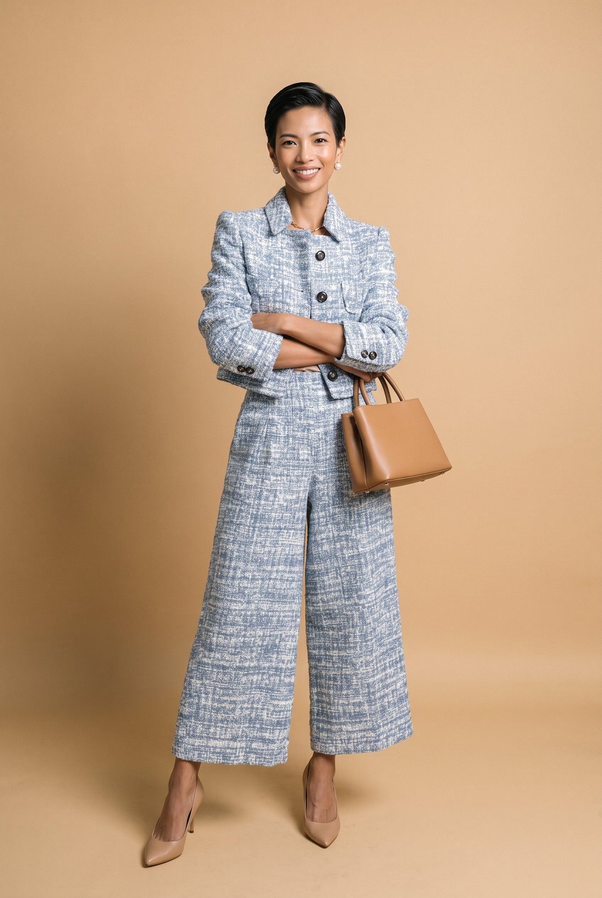 Yara | Tailored Long Sleeve Two-Piece Trouser Set