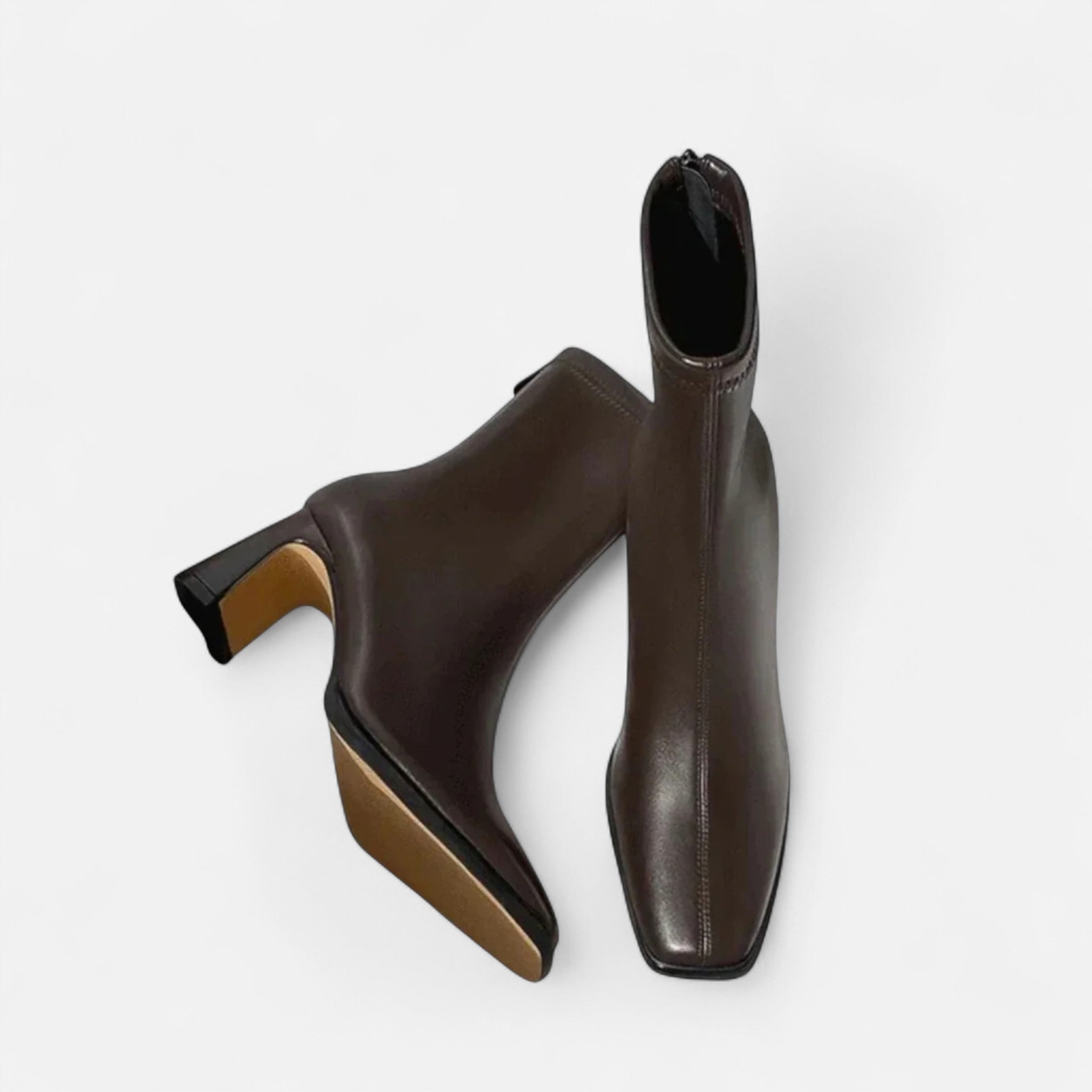 Sabine | Square Toe Block Heel Ankle Boots