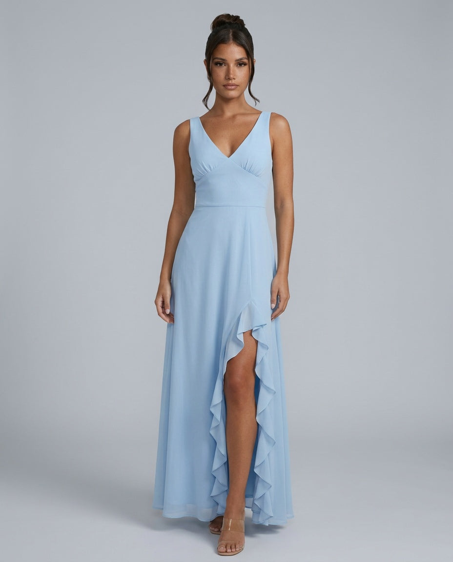 Isolde | Sleeveless Side Slit Maxi Dress