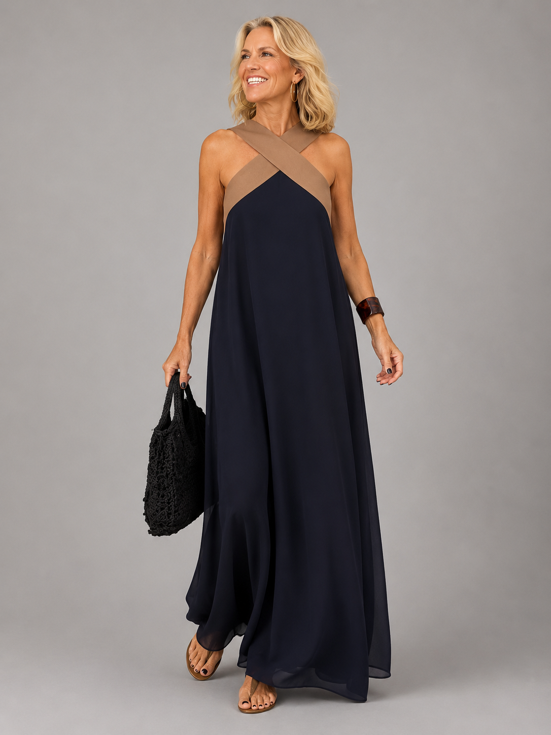 Celene | Cross Front Maxi Dress