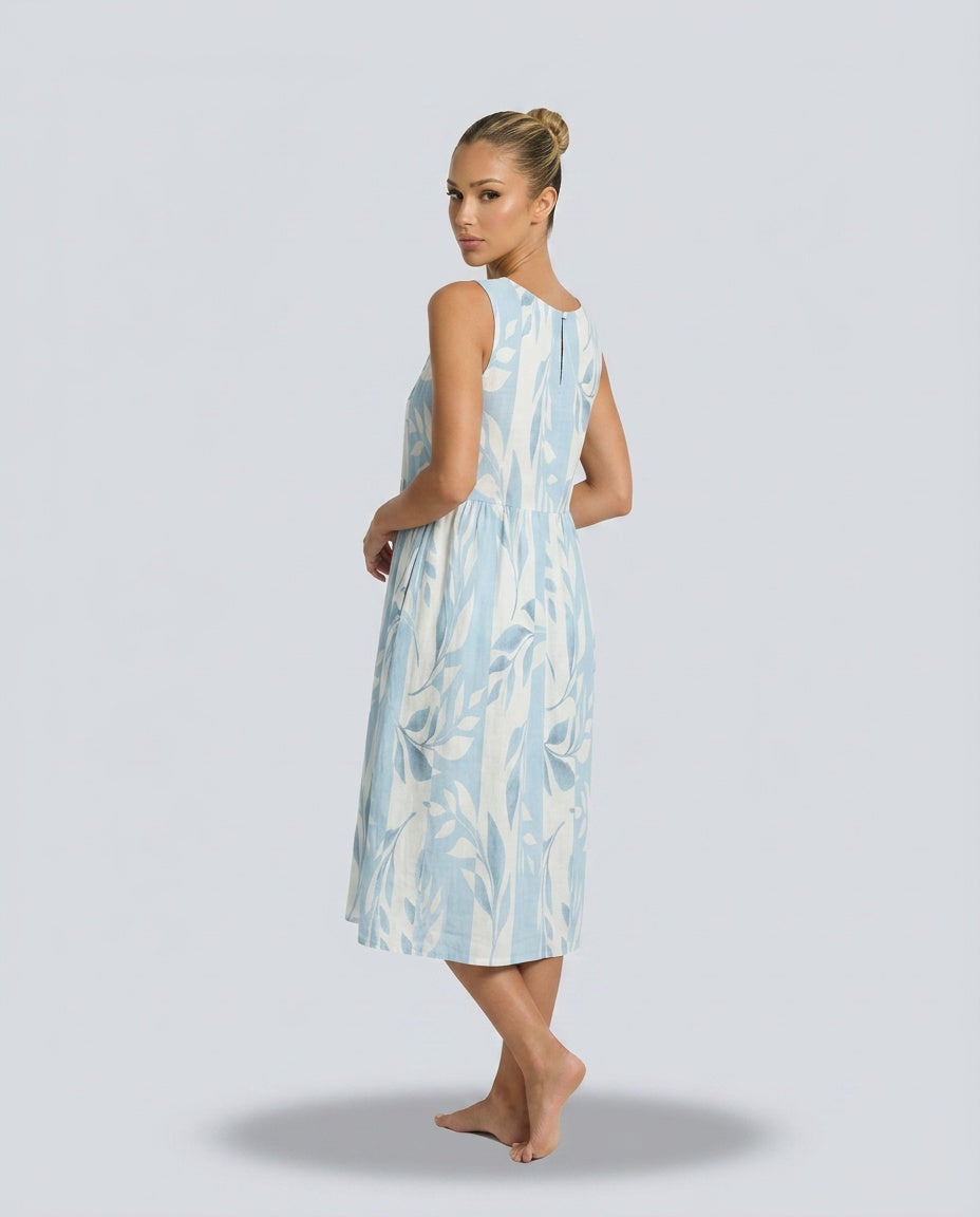 Seraphina | Relaxed Flowy Light Blue Midi Dress