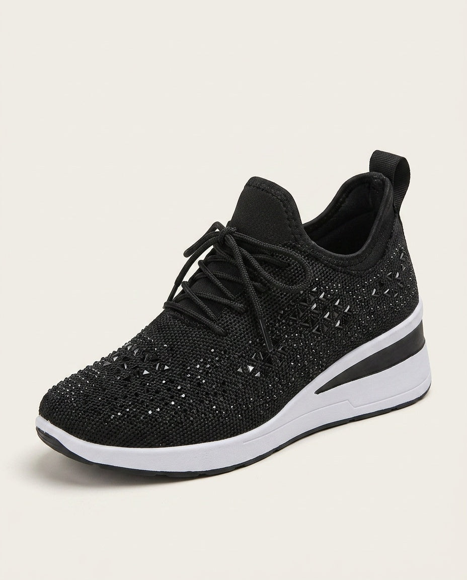 Nuria | Rhinestone Cushioned Platform Sneakers
