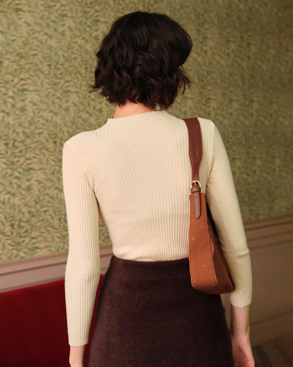 Una | Round Neck Ribbed Knit Top