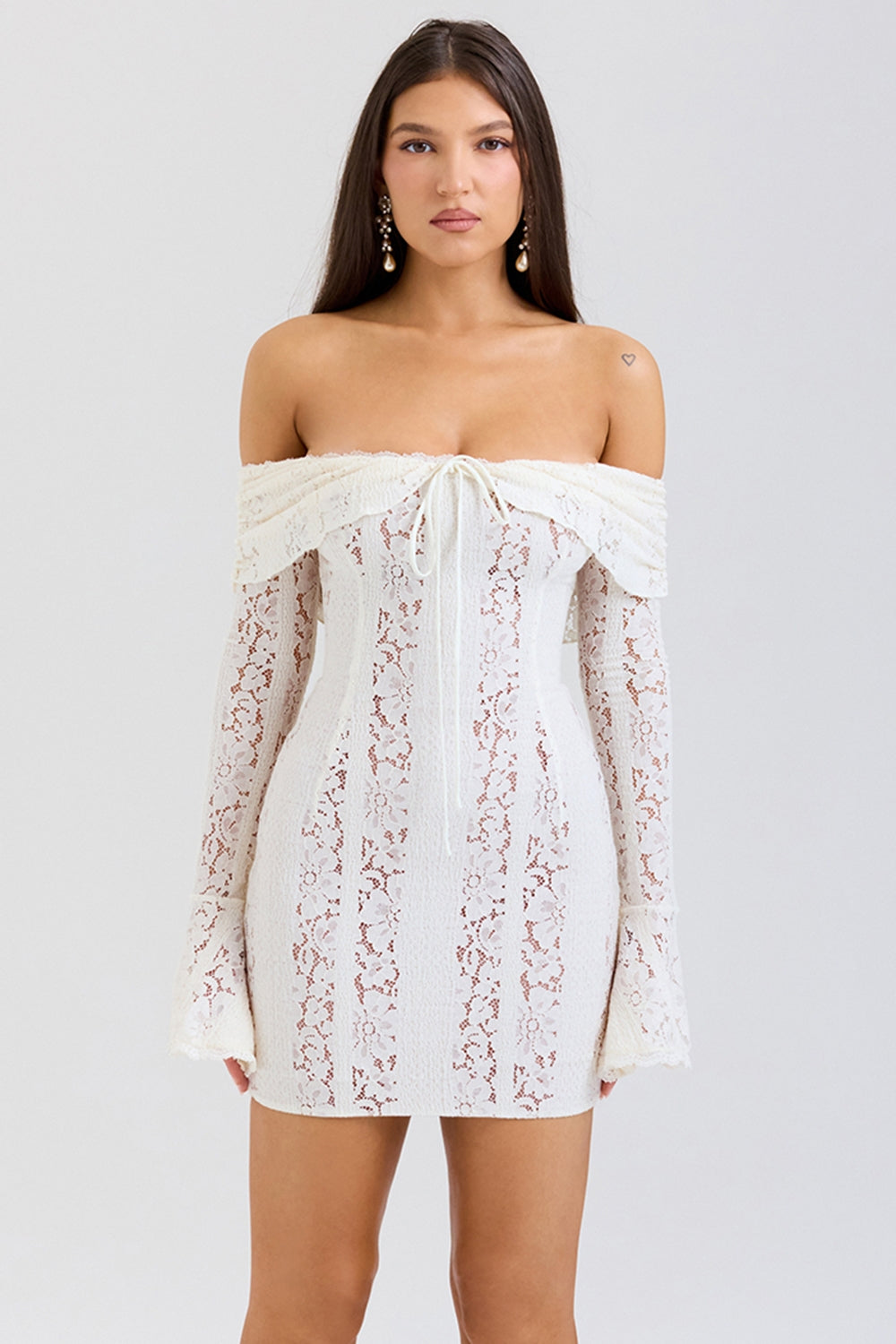 Cléo | Floral Lace Off-Shoulder Mini Dress