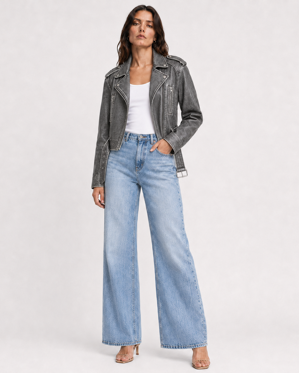 Mira | Cropped Zip-Front Faux Leather Jacket