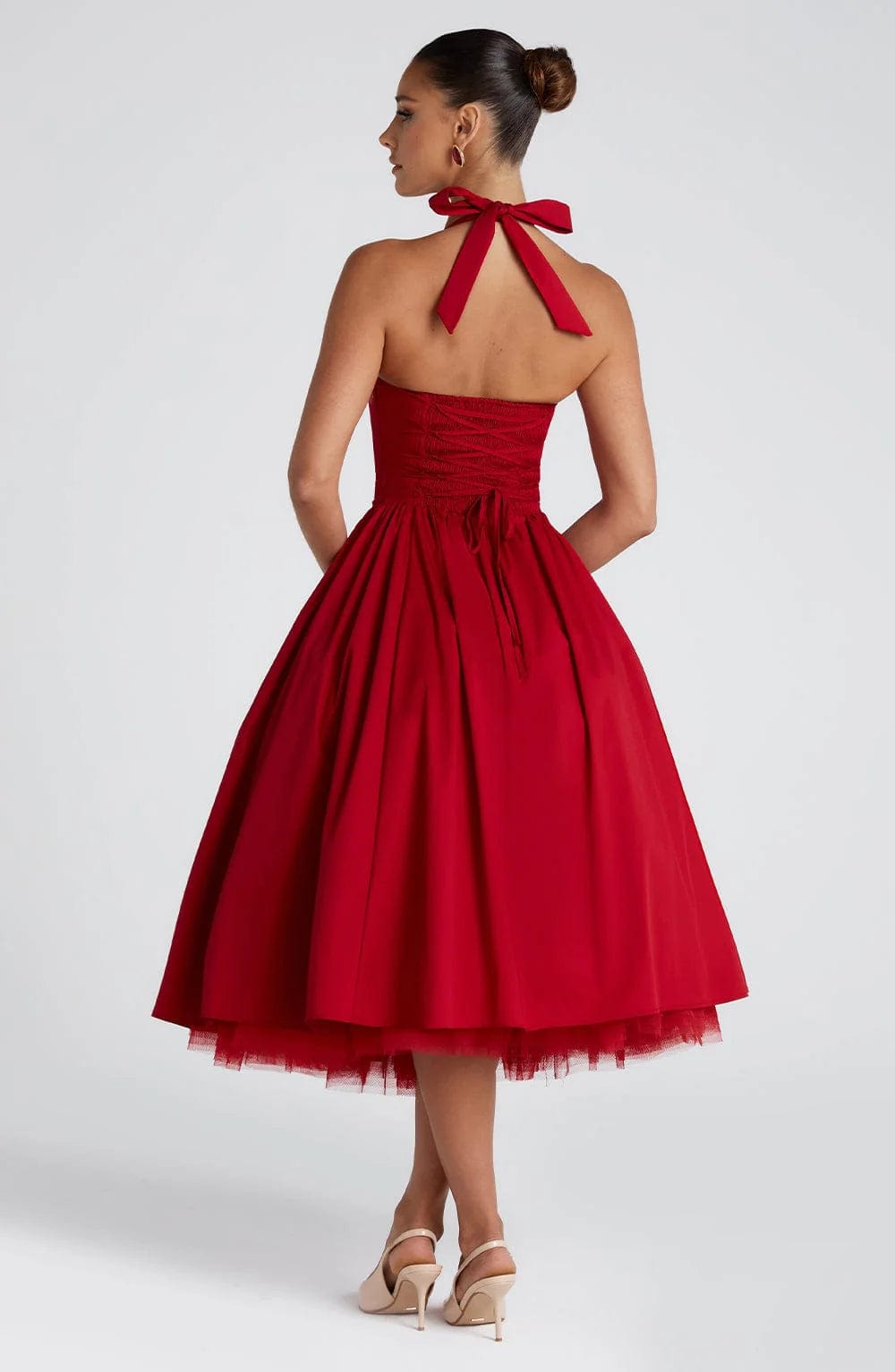 Mariana | Halter Corset Tulle Midi Dress