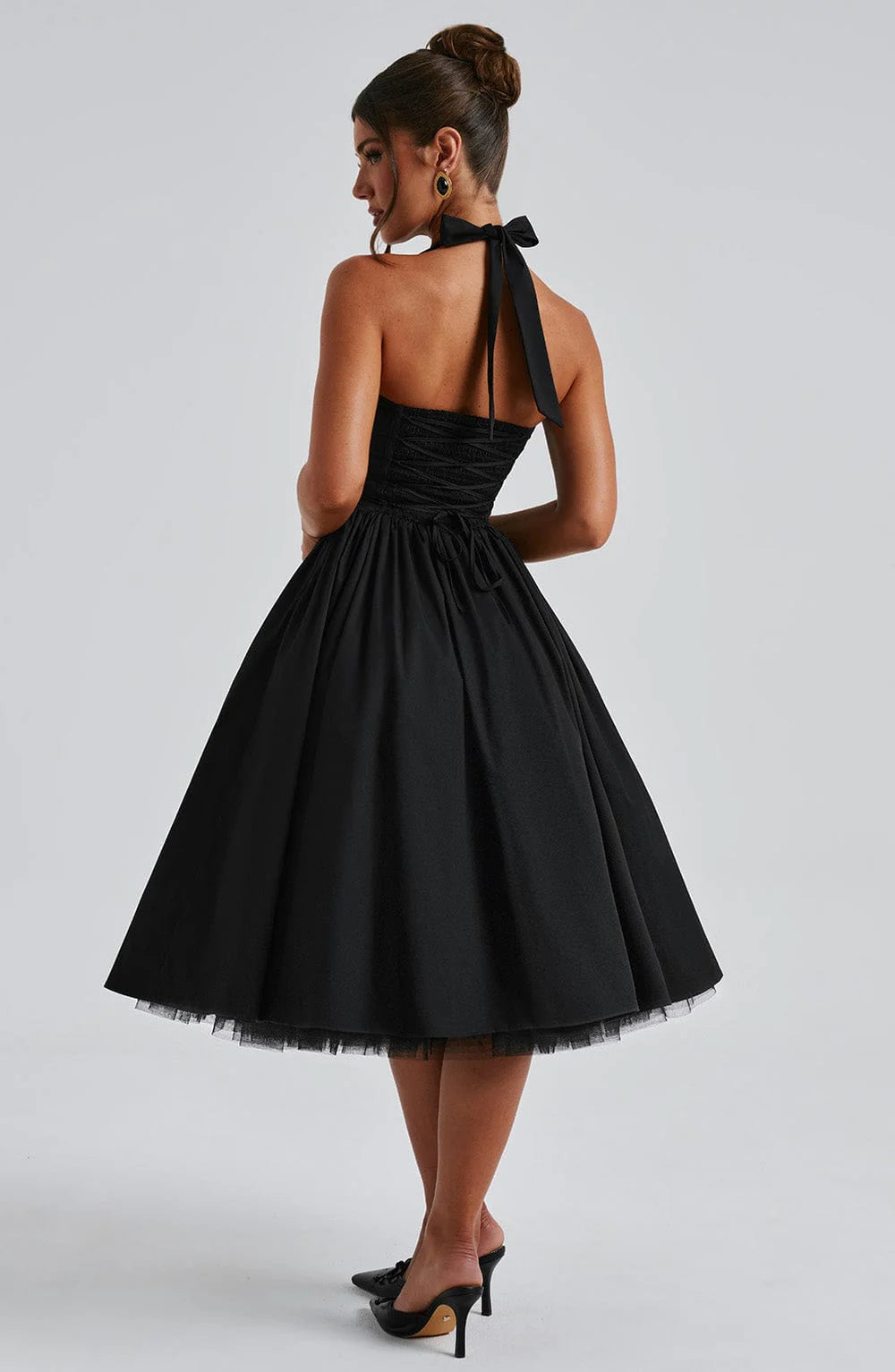 Mariana | Halter Corset Tulle Midi Dress