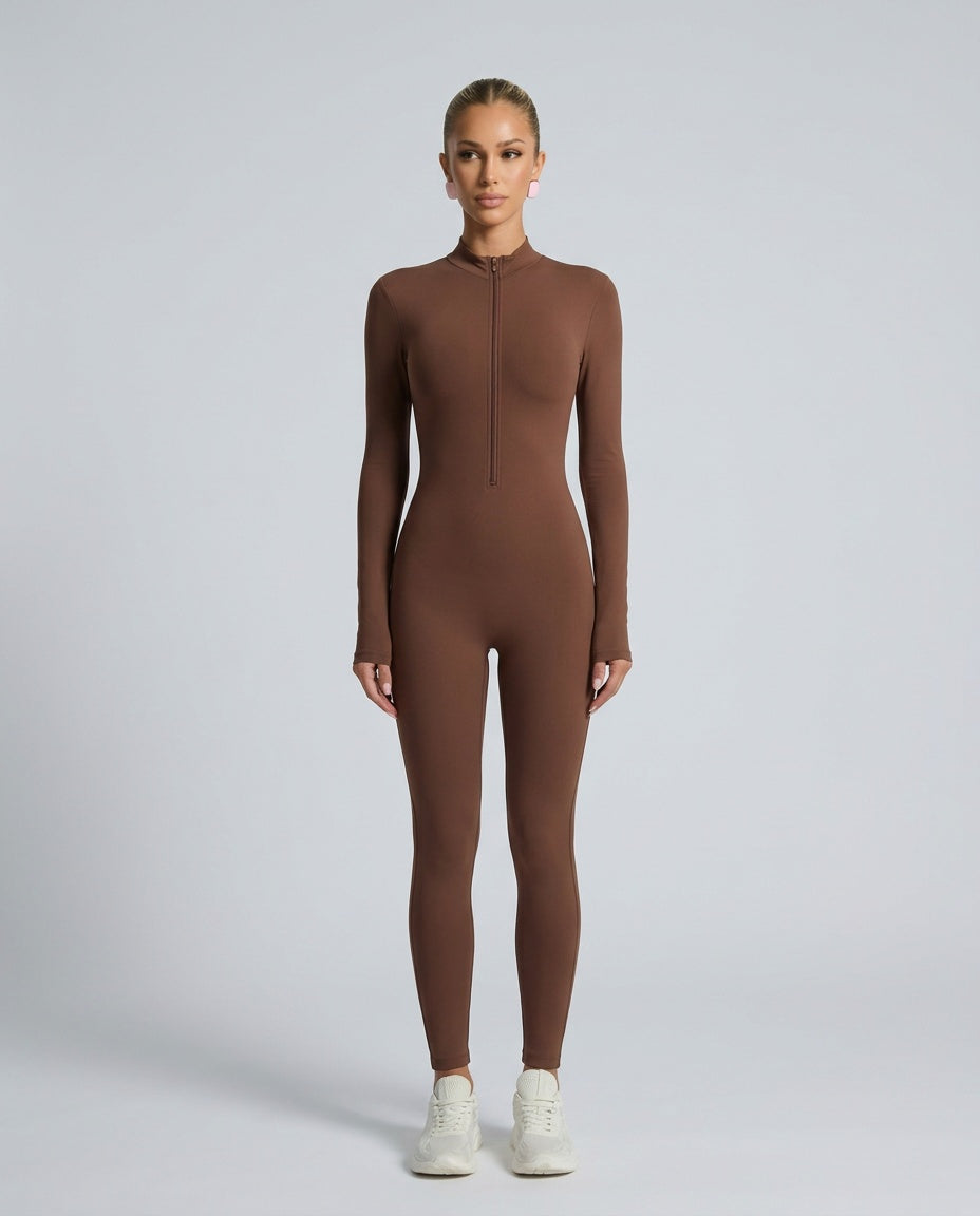Serene | Long Sleeve Fitted Full-Length Jumpsuit