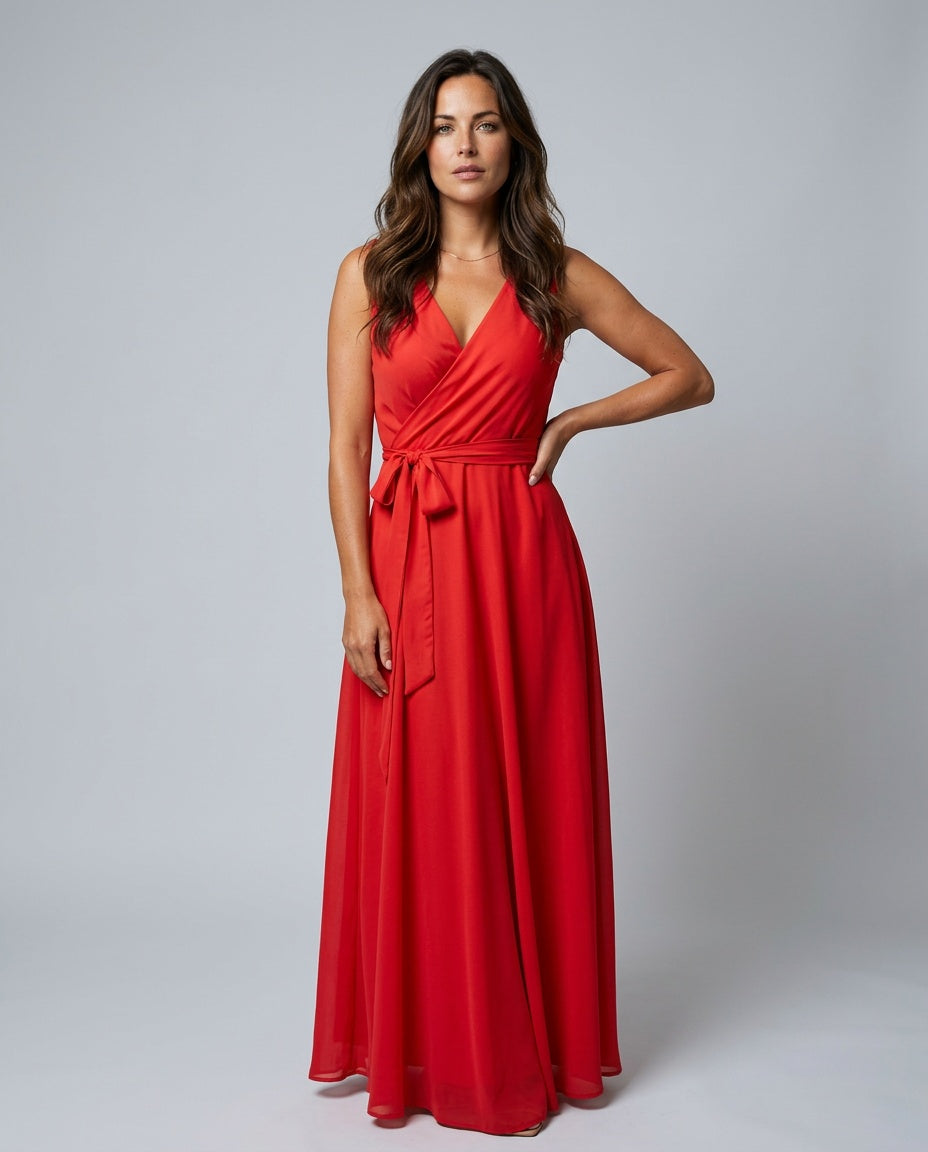 Céline | Sleeveless Wrap Maxi Dress