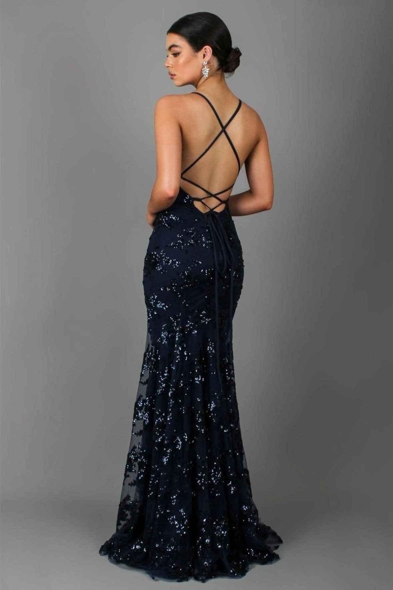 Selene | Sequin Plunge Maxi Dress