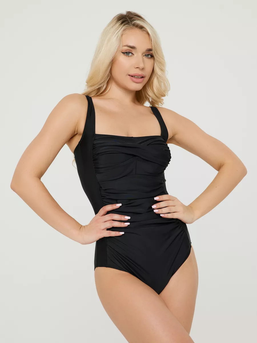 Talia Swimsuit | Black One-Piece with Shaping Design