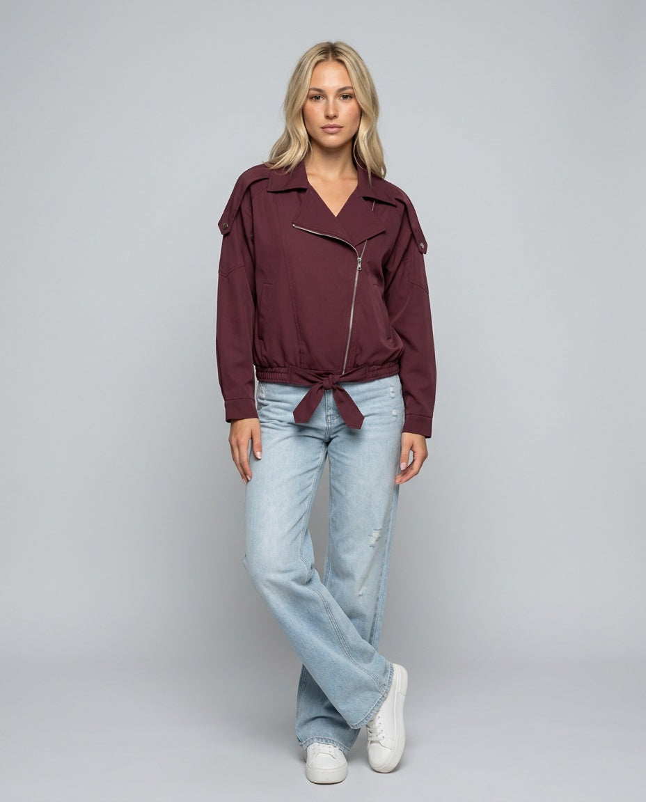 Margot | High Collar Long Sleeve Bomber Jacket
